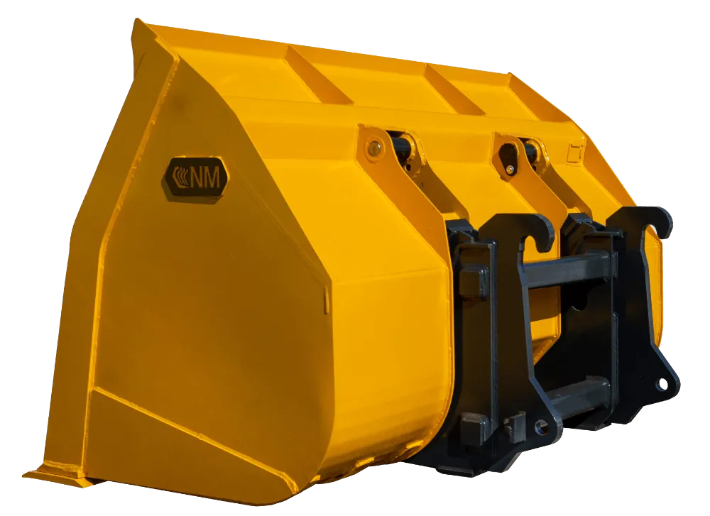 NM Attachment High Dump Bucket With Bolt On Cutting Edge | Model 2"- 5" Yard | For Wheel Loader