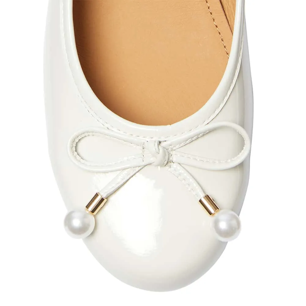 Paris Flat in Ivory Patent