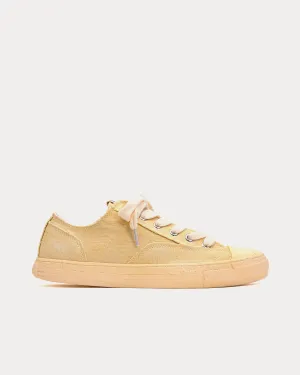 Past Sole Overdyed Canvas Beige Low Top Sneakers