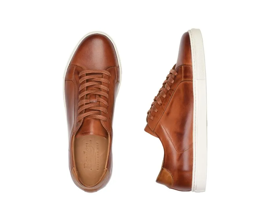 Patina Chestnut Men&#039;s leather Trainers - INGLEWOOD