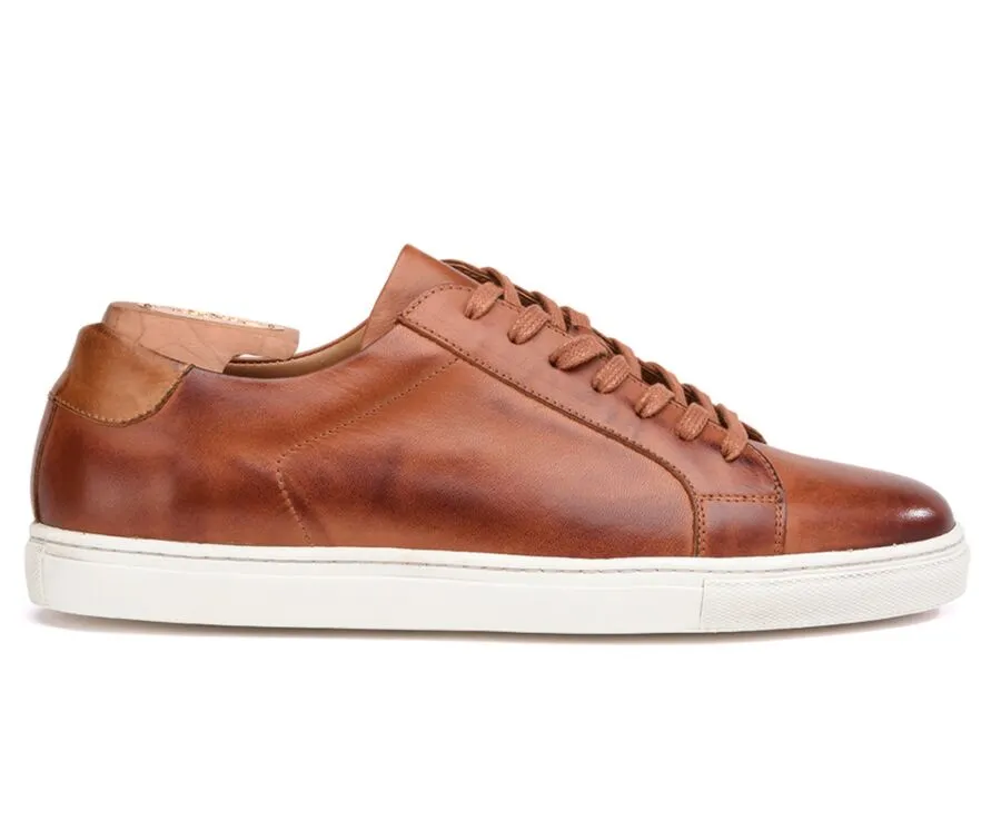 Patina Chestnut Men&#039;s leather Trainers - INGLEWOOD