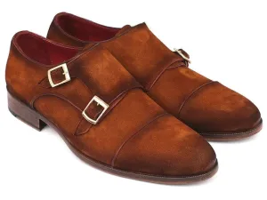Paul Parkman Men's Captoe Double Monkstrap Antique Camel Suede Paul Parkman Men's Captoe Double Monkstrap Antique Camel Suede