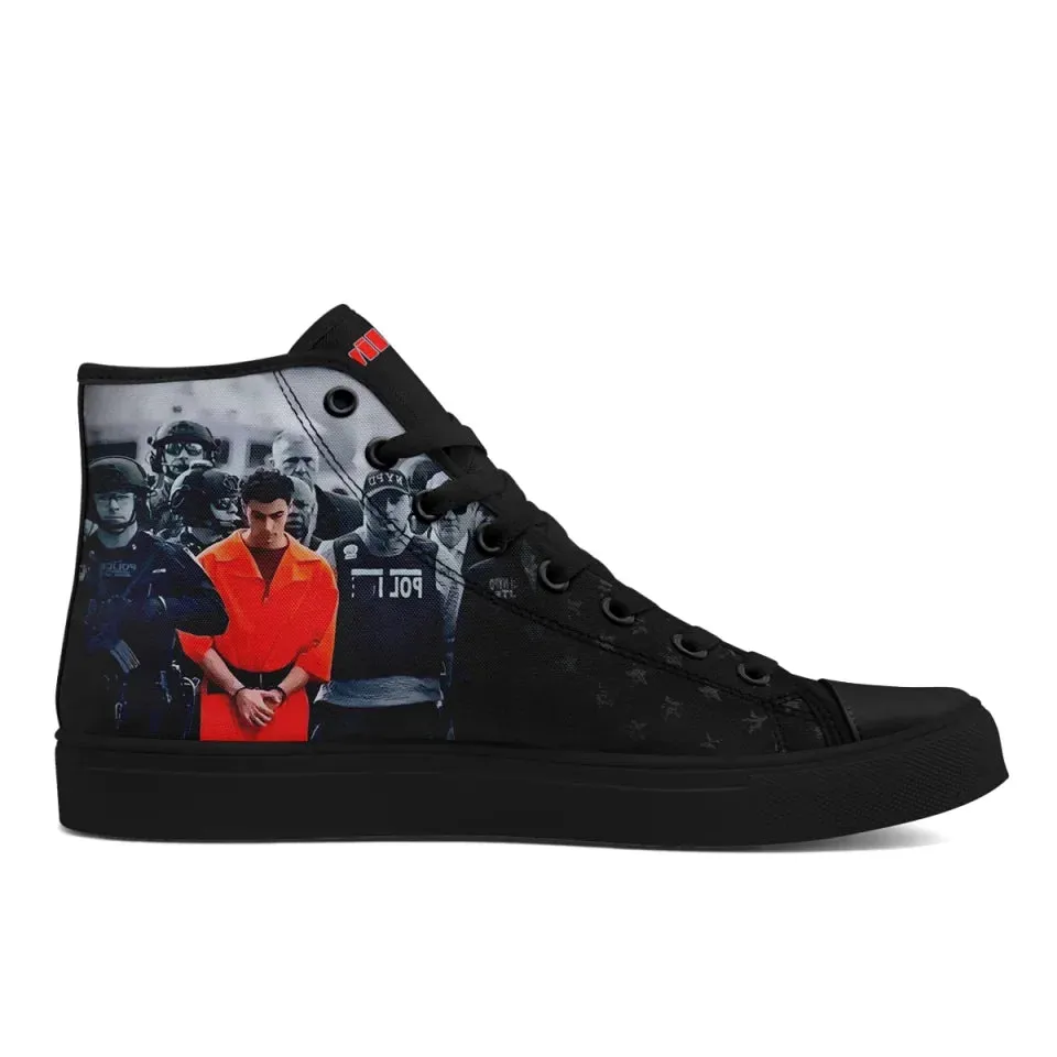Personalized Luigi Mangione  High Tops Sneakers, Custom Breathable and Durable Shoes for Men and Women