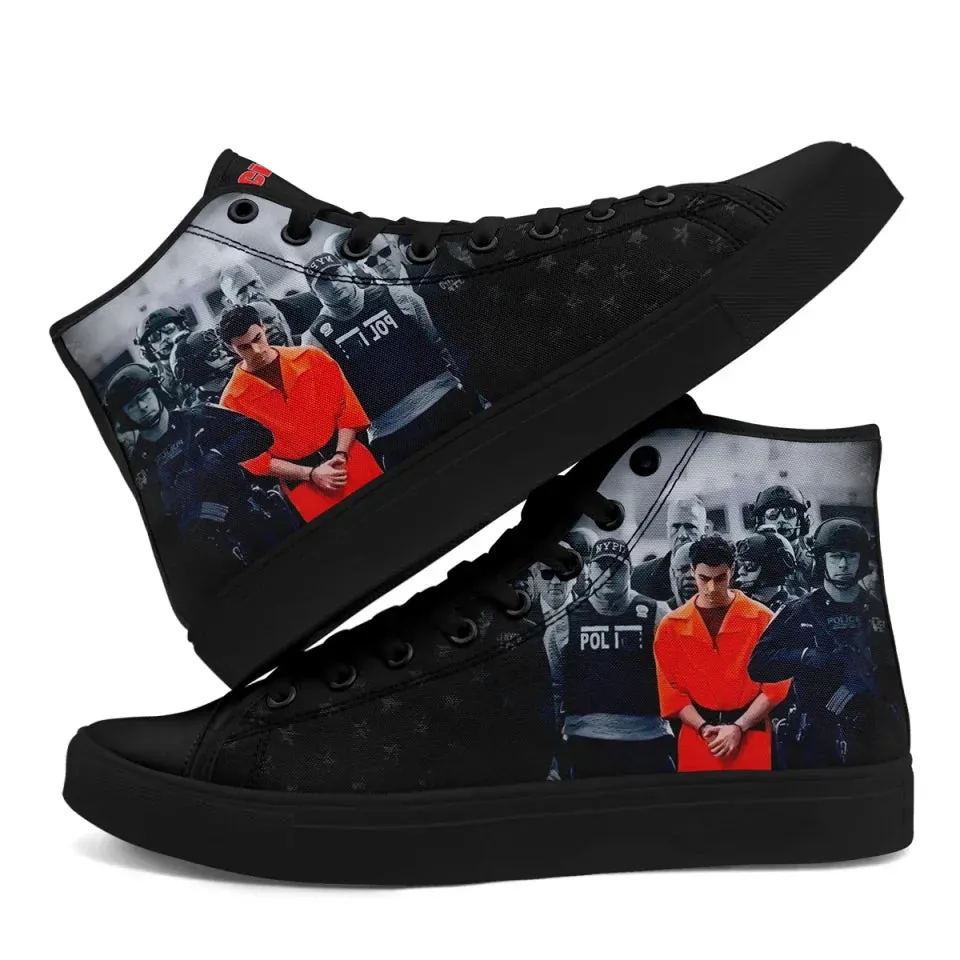 Personalized Luigi Mangione  High Tops Sneakers, Custom Breathable and Durable Shoes for Men and Women