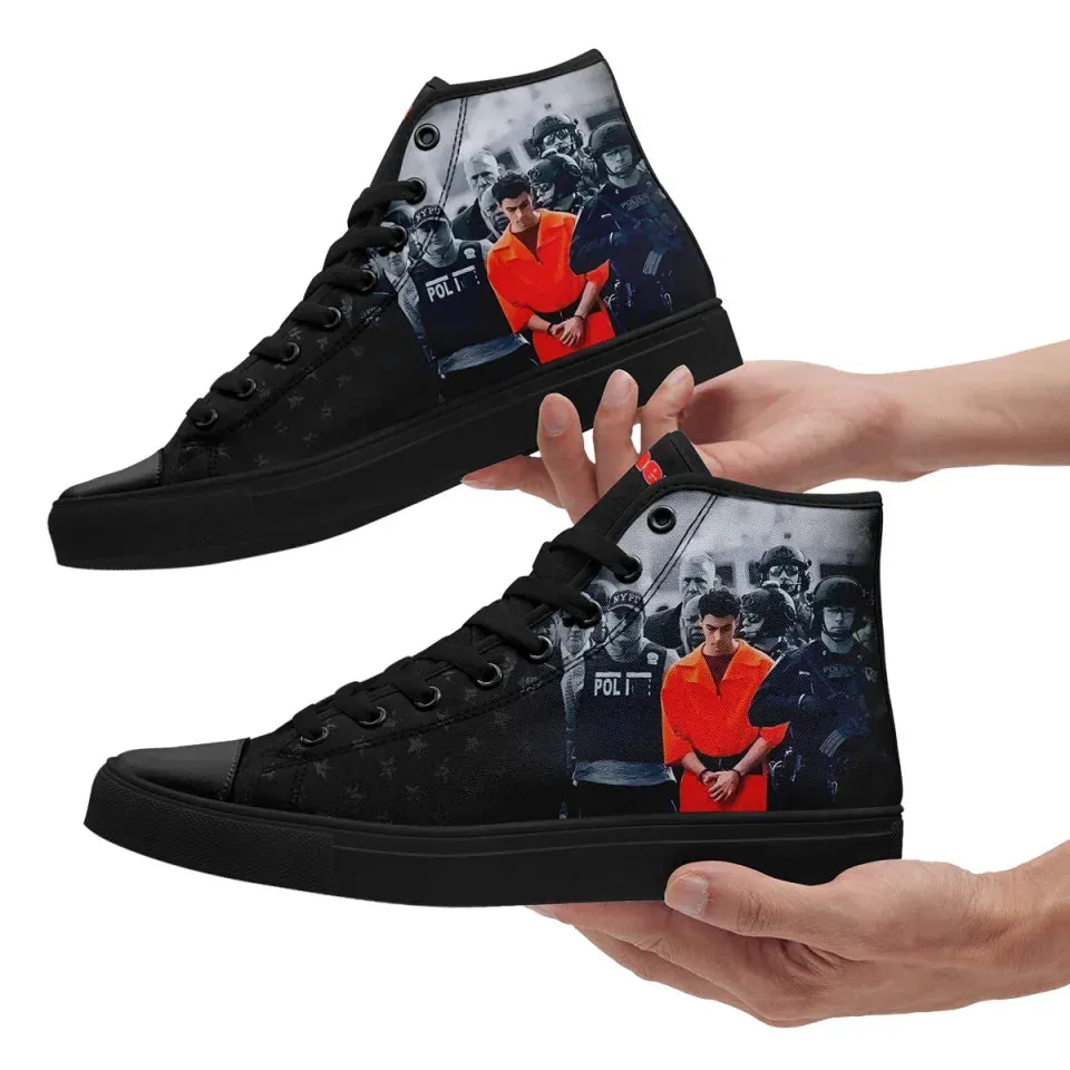 Personalized Luigi Mangione  High Tops Sneakers, Custom Breathable and Durable Shoes for Men and Women