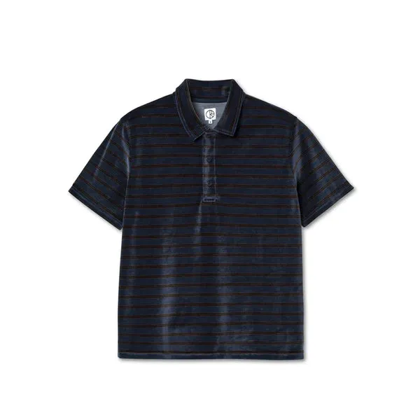 Polar Skate Velour Polo Shirt - Grey Blue