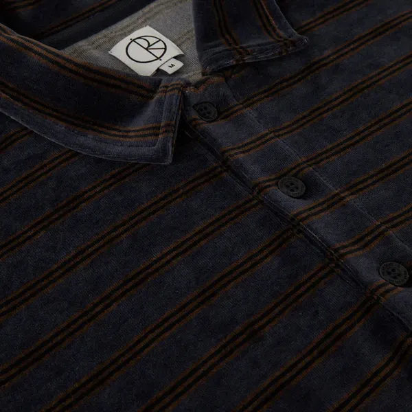 Polar Skate Velour Polo Shirt - Grey Blue