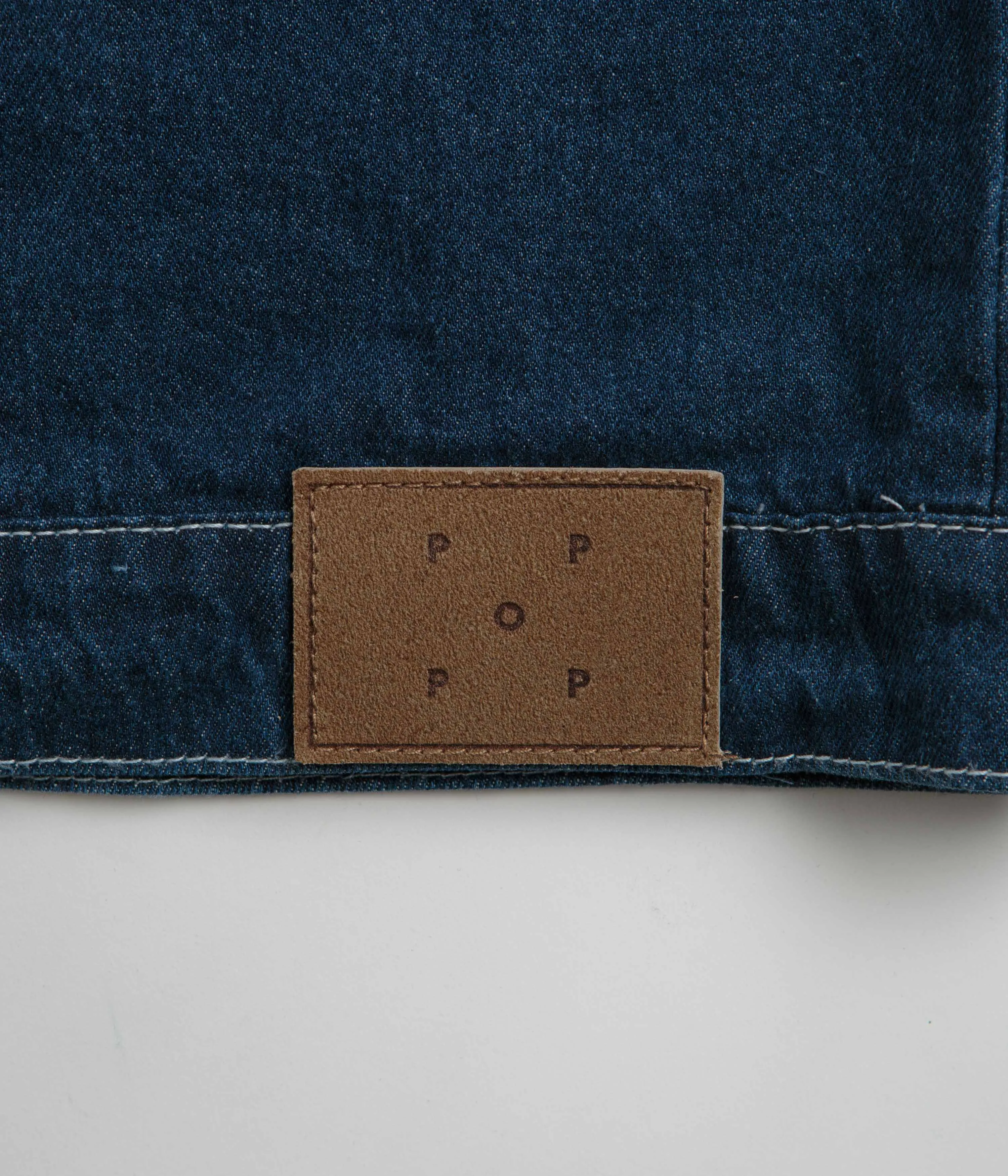 Pop Trading Company Full Button Denim Jacket - Rinsed Denim