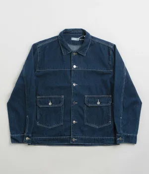 Pop Trading Company Full Button Denim Jacket - Rinsed Denim