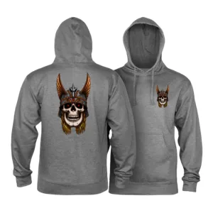 Powell Peralta Andy Anderson Skull Hooded Sweatshirt Mid Weight Gunmetal Heather