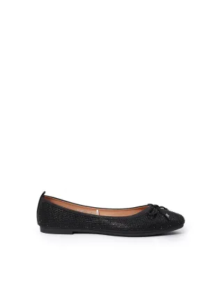 Rhinestone Flatshoes Black