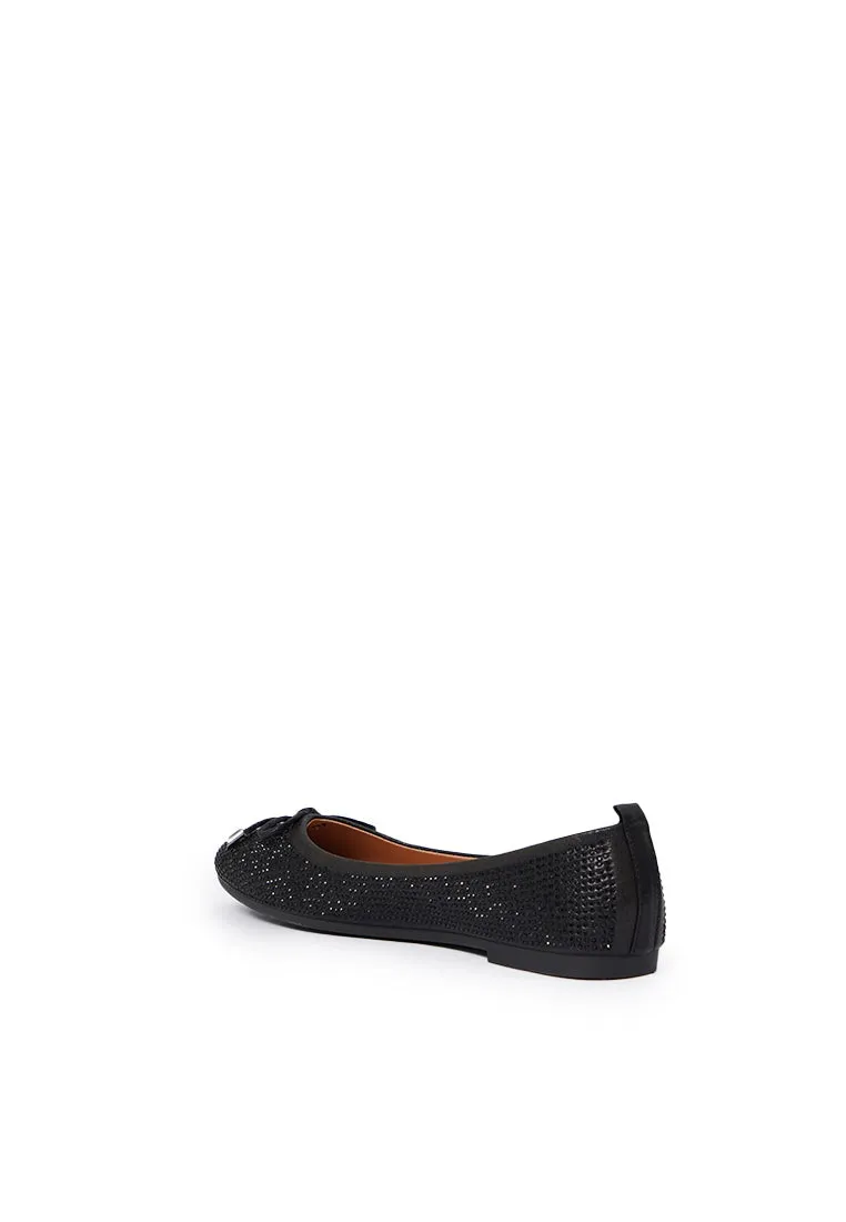Rhinestone Flatshoes Black