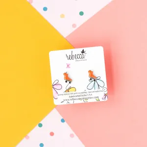 Roller Skate Enamel Post Stud Earring - Children's