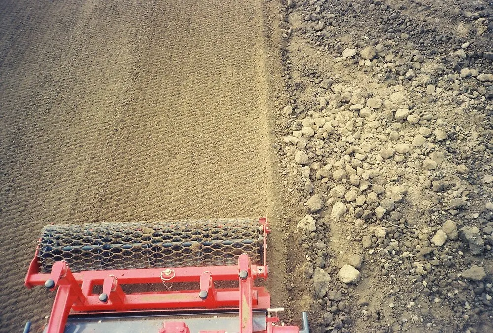 Rotadairon Heavy Duty Double Drive Stone Buriers With Mesh/Iron/Rubber Roller For Tractor