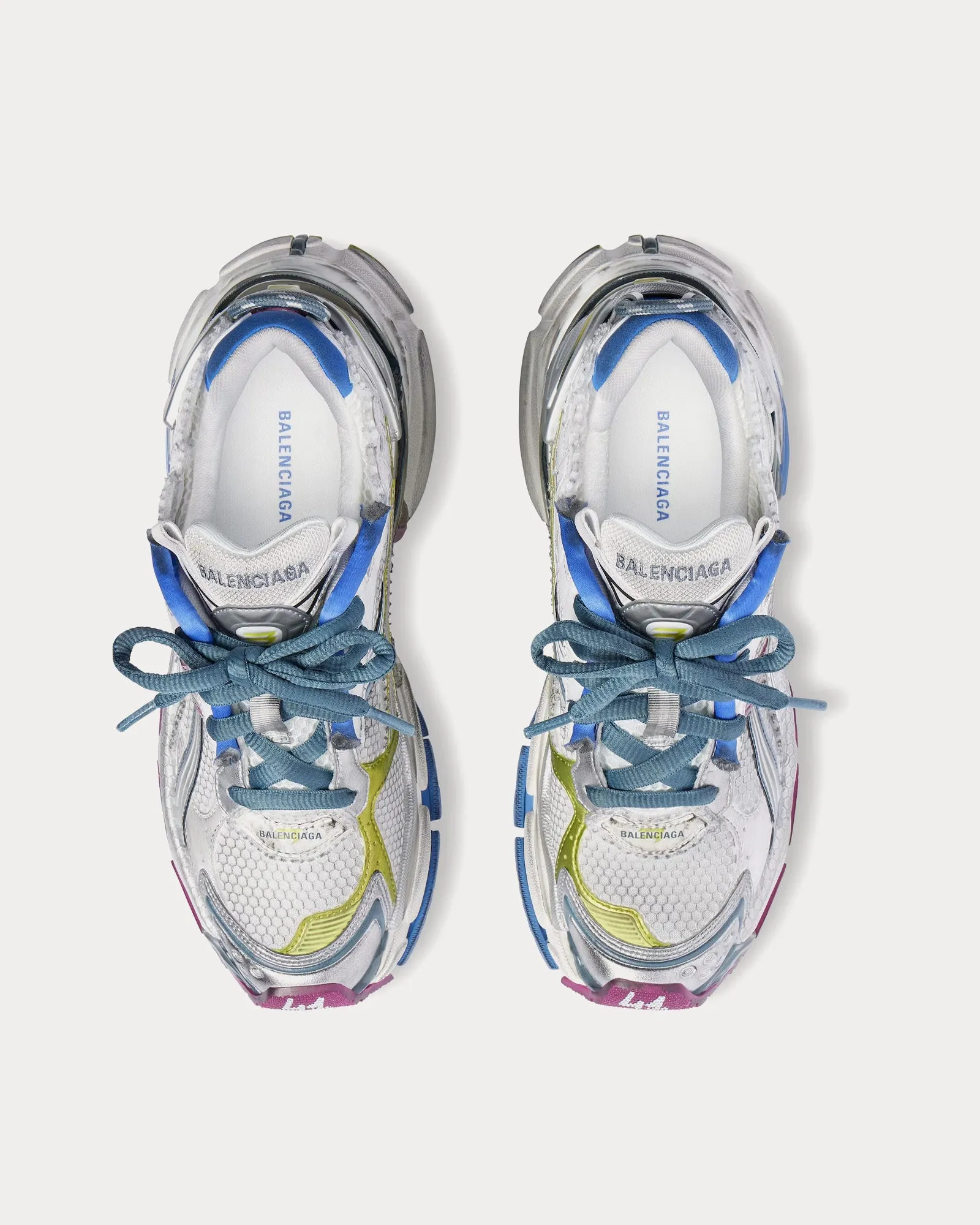 Runner Mesh & Nylon White / Blue / Purple / Yellow Low Top Sneakers