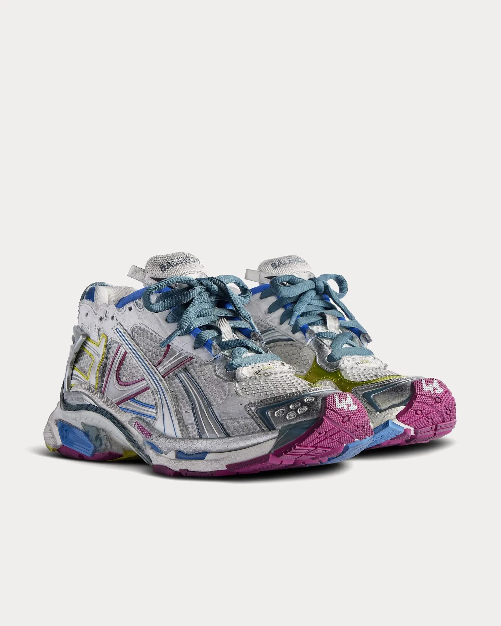 Runner Mesh & Nylon White / Blue / Purple / Yellow Low Top Sneakers