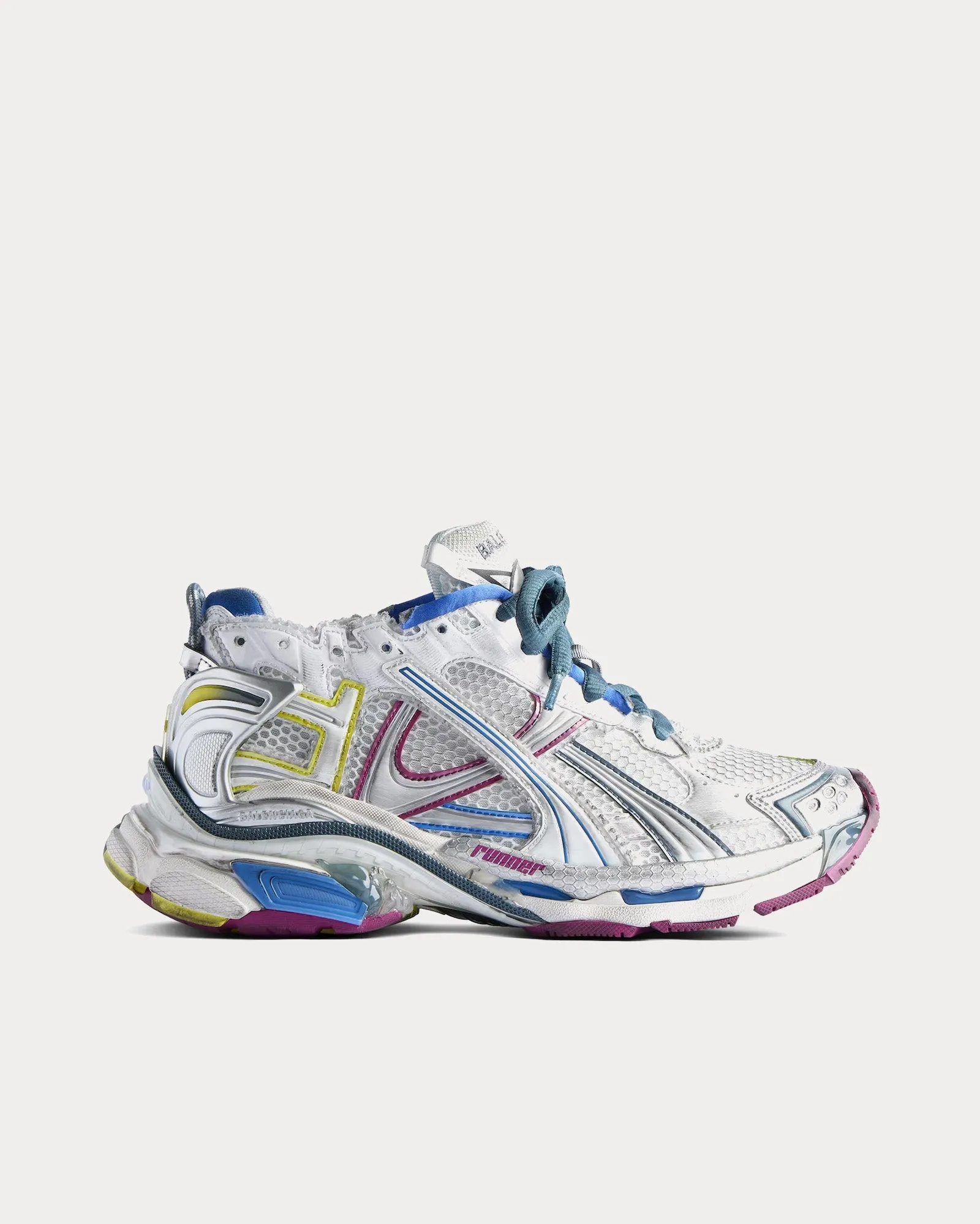 Runner Mesh & Nylon White / Blue / Purple / Yellow Low Top Sneakers