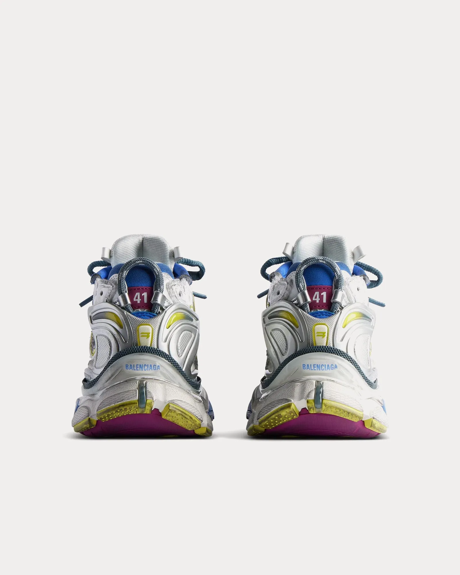 Runner Mesh & Nylon White / Blue / Purple / Yellow Low Top Sneakers