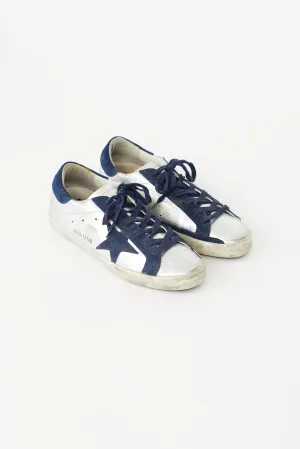 Silver & Navy Super-Star Sneaker