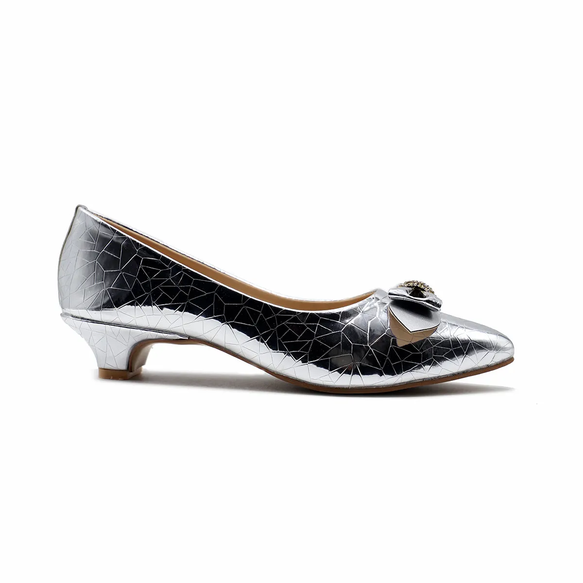 Silver Formal Court Shoes 085501