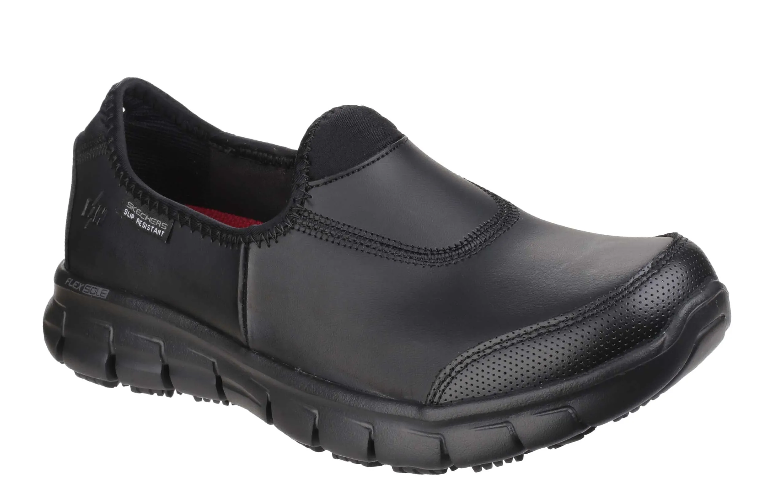 Skechers 76536EC Work Relaxed Fit Sure Track Womens Slip On Work Shoe
