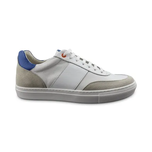 Sneakers bianche con riporto ghiaccio e blu