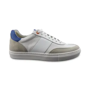 Sneakers bianche con riporto ghiaccio e blu