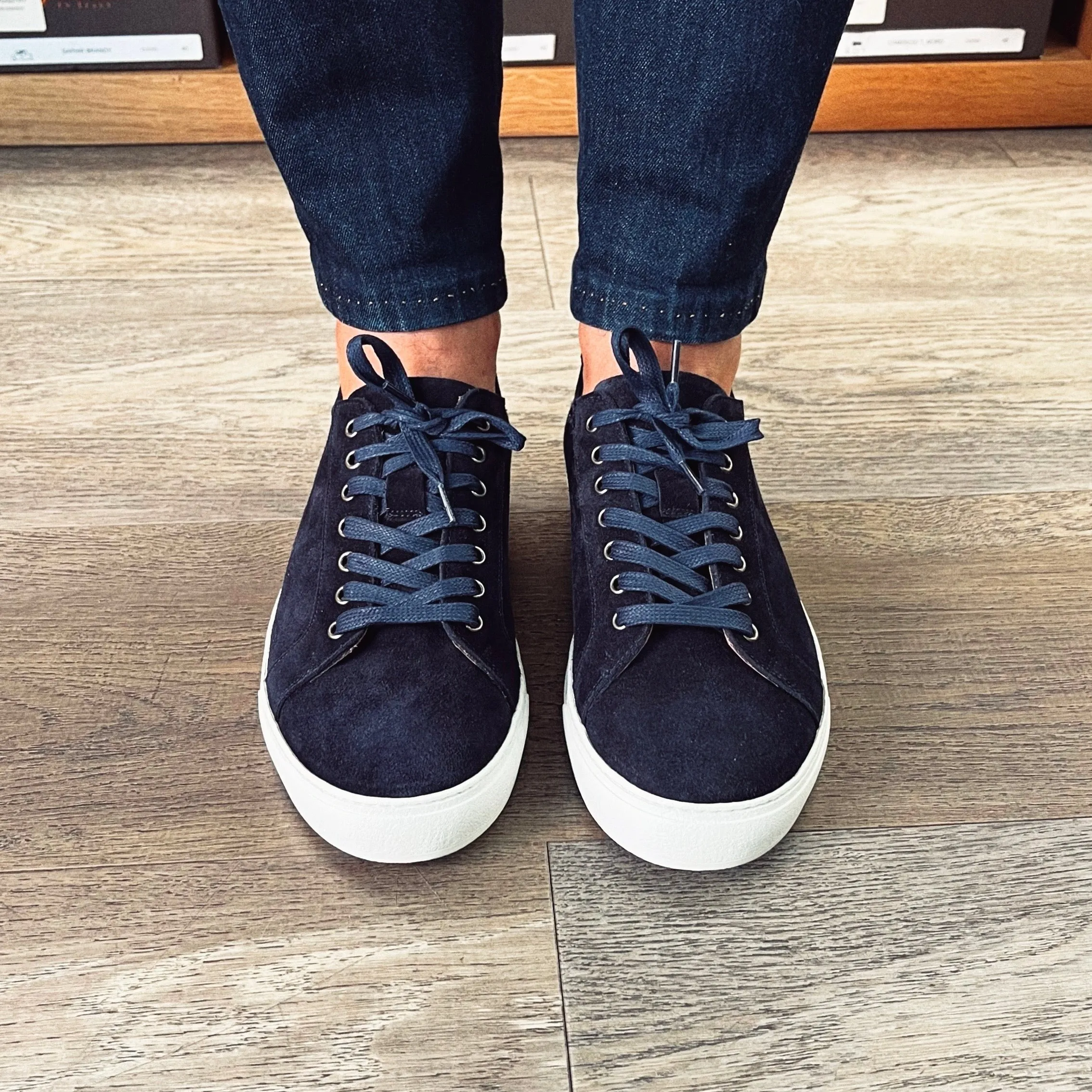 Sneakers Vibram in camoscio blu