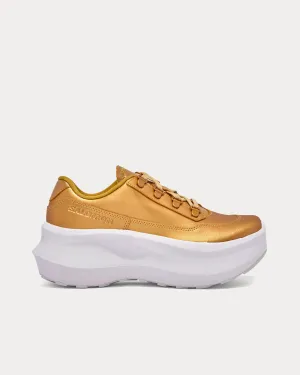 SR811 Platform Leather Gold Low Top Sneakers