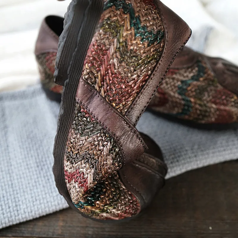 Stitching Woven Ethnic Retro Flat Shoes|Gift Shoes