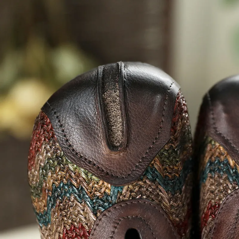 Stitching Woven Ethnic Retro Flat Shoes|Gift Shoes