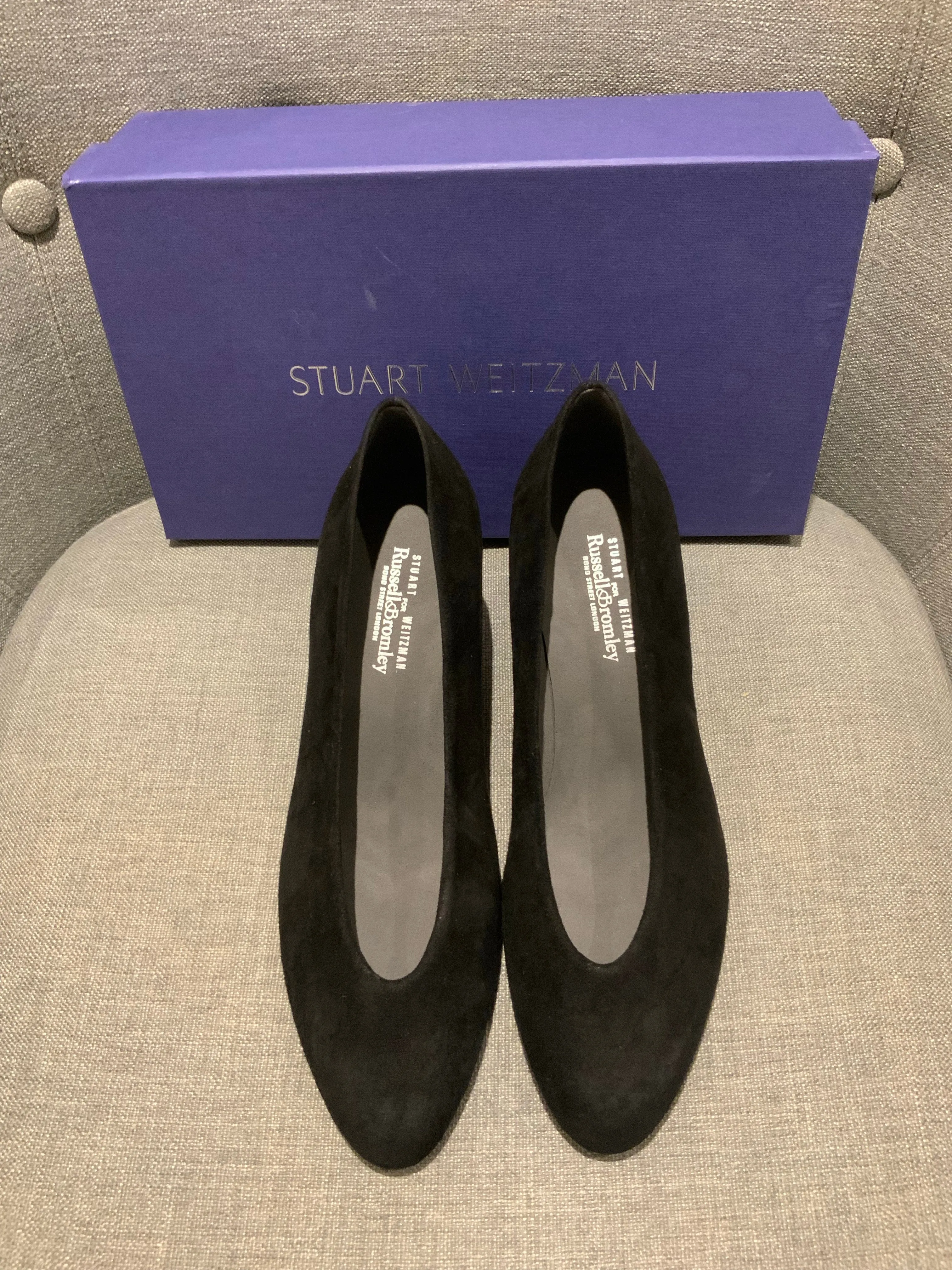 STUART WEITZMAN Russell & Bromley court suede pumps Size 37.5 UK 4.5 US 7.5 ladies
