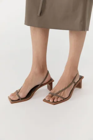 Suede Strap Heel Kelp