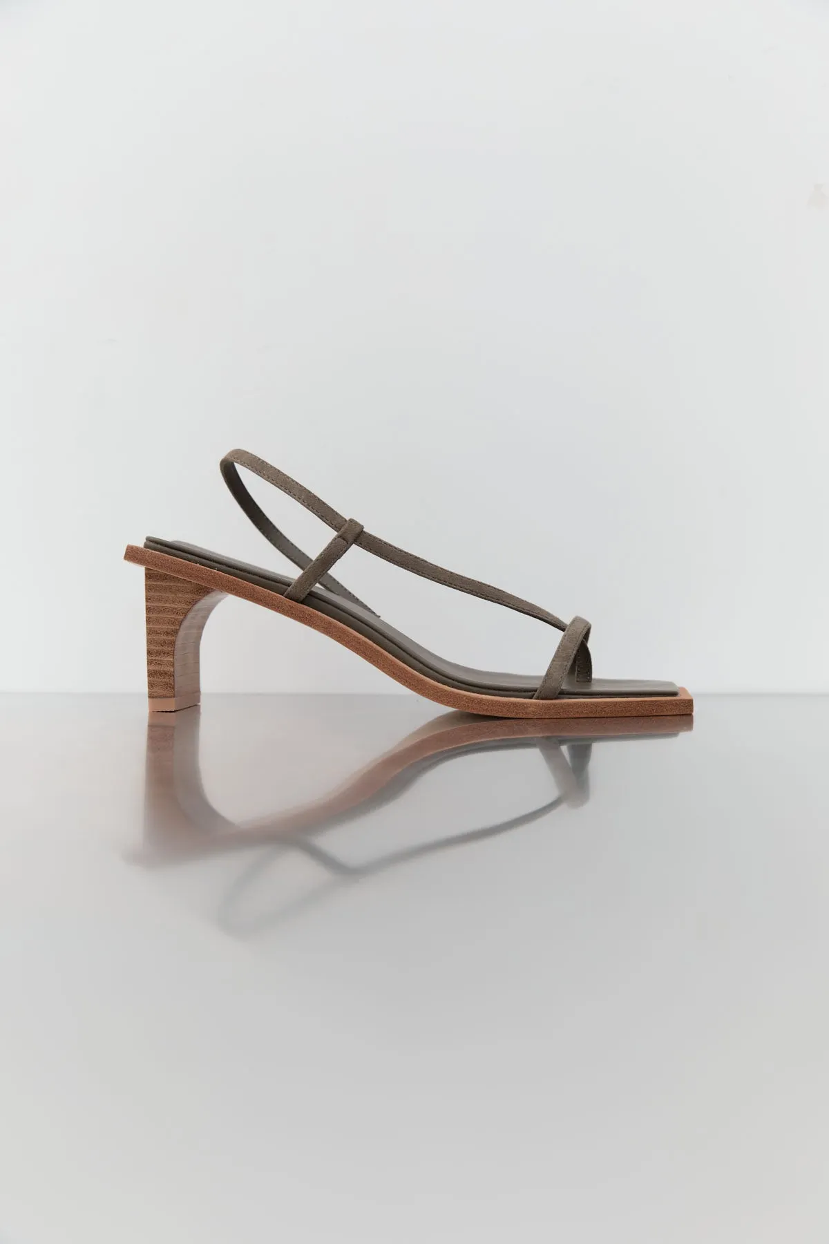 Suede Strap Heel Kelp