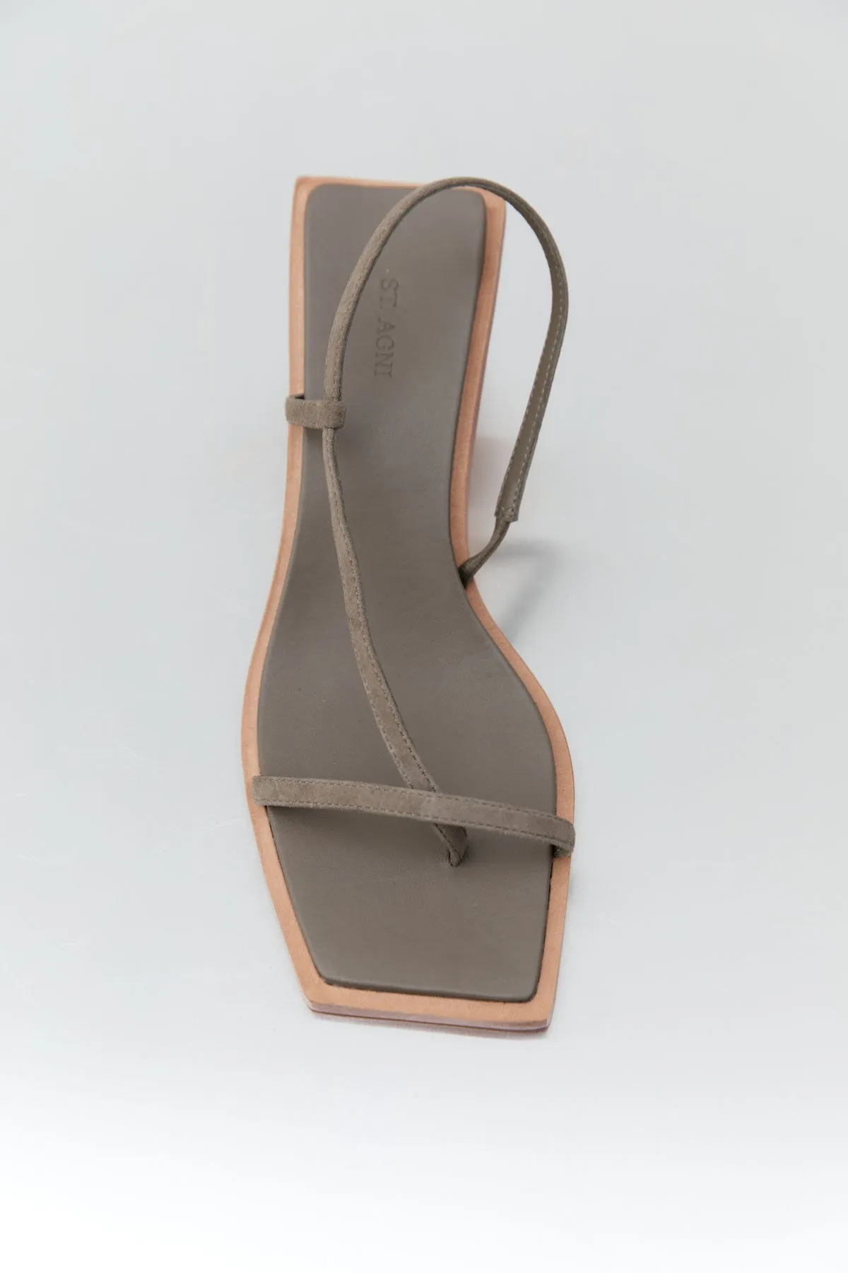 Suede Strap Heel Kelp