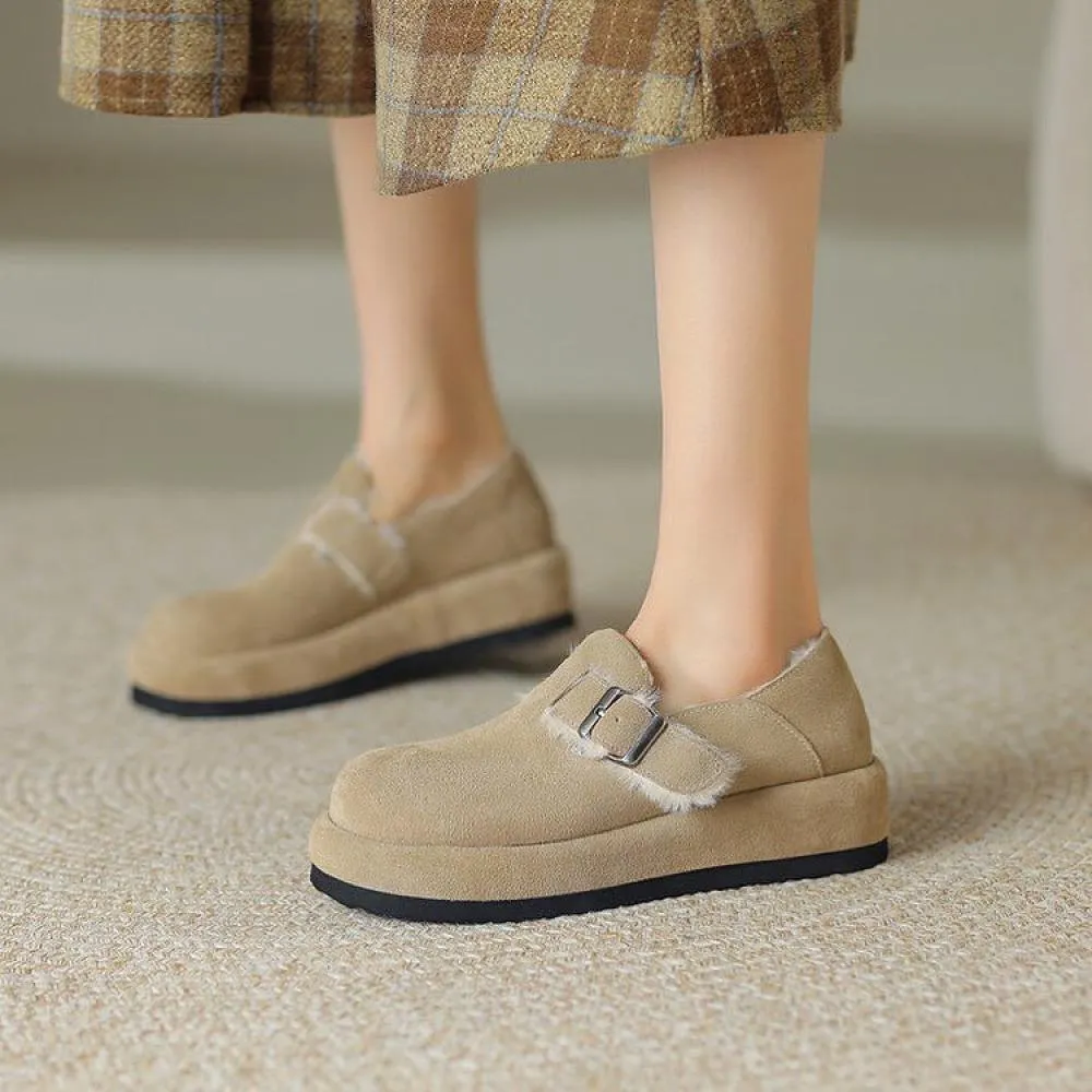 Suede Thick Sole Comfort Cushioned Bokken Shoes