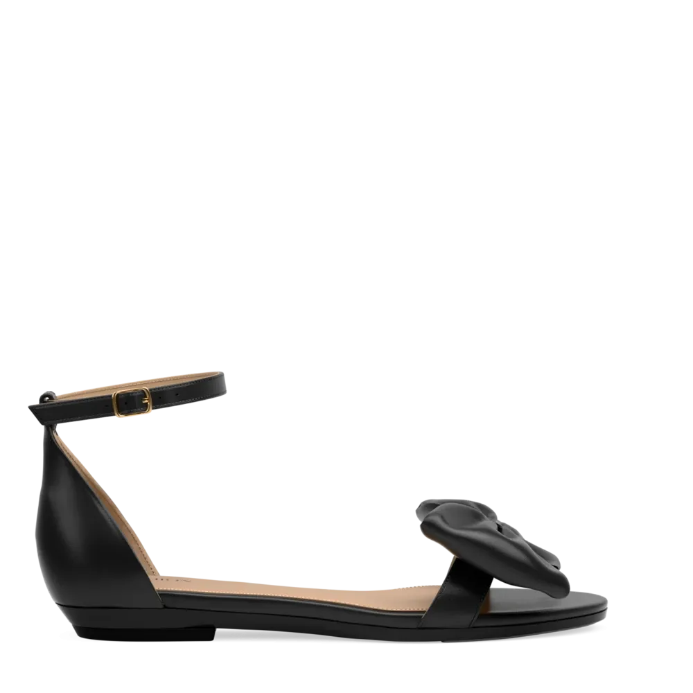 The Pashionista - Coal Satin Bow Flat