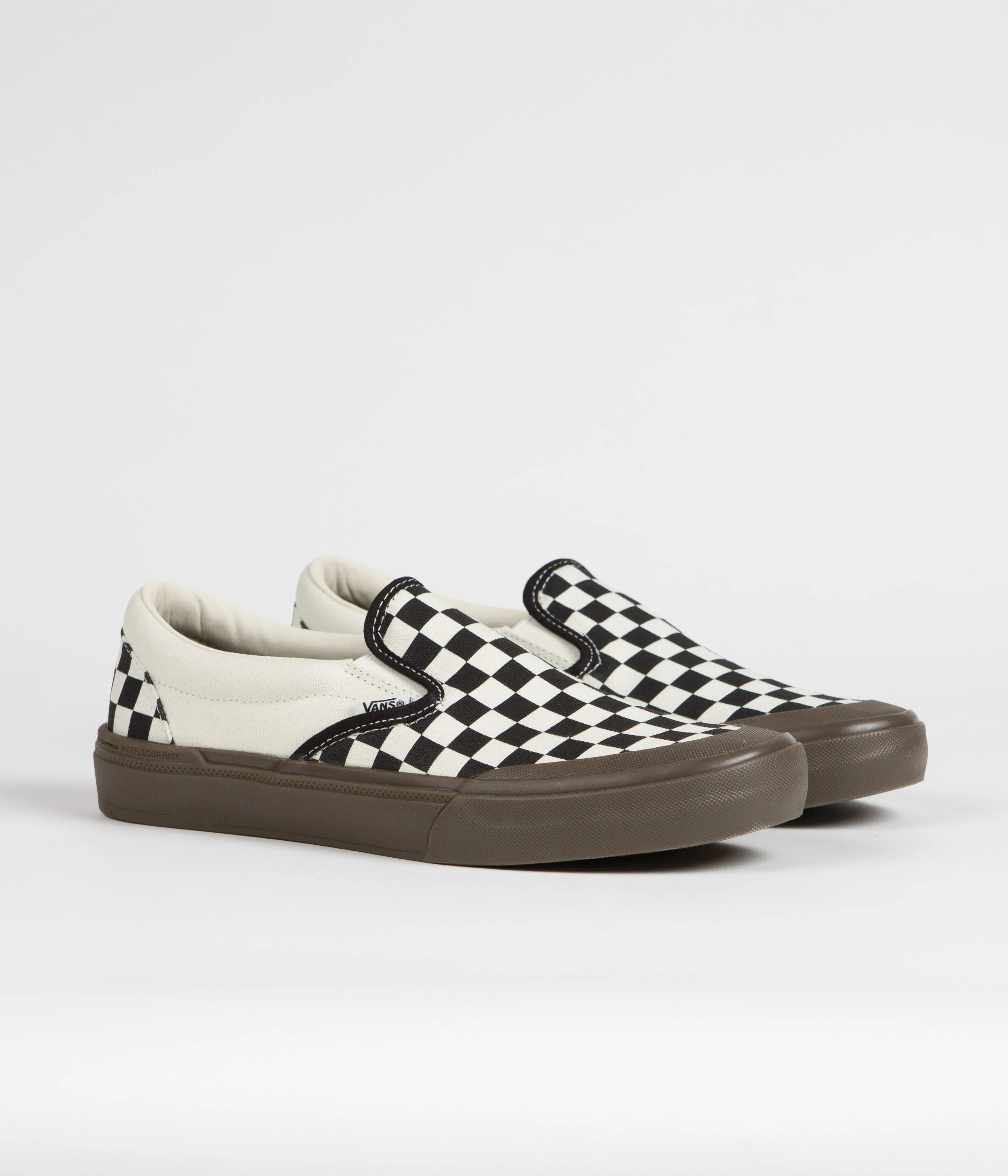 Vans BMX Slip-On Shoes - Checkerboard Black / Dark Gum
