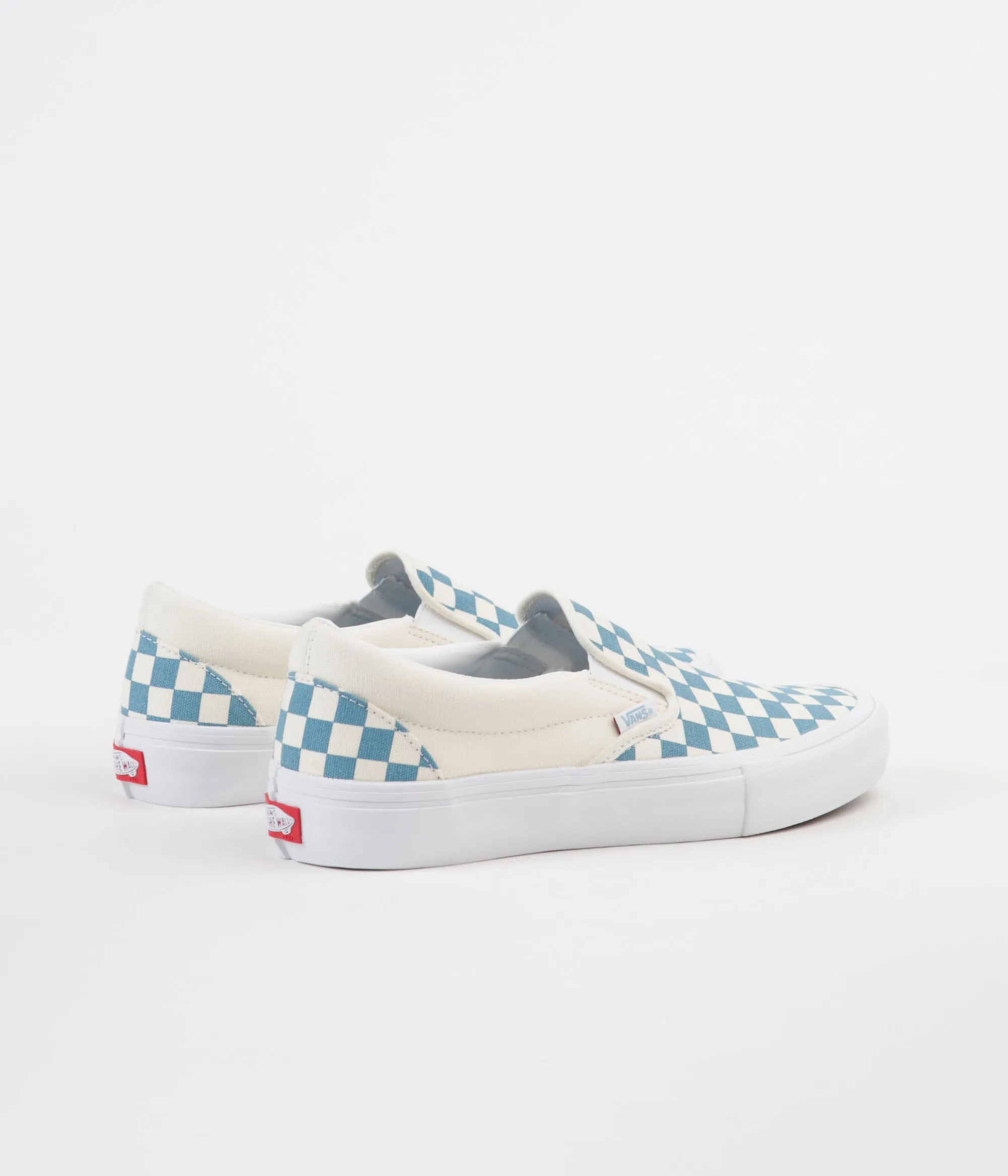 Vans Slip On Pro Checkerboard Shoes - Adriatic Blue / White