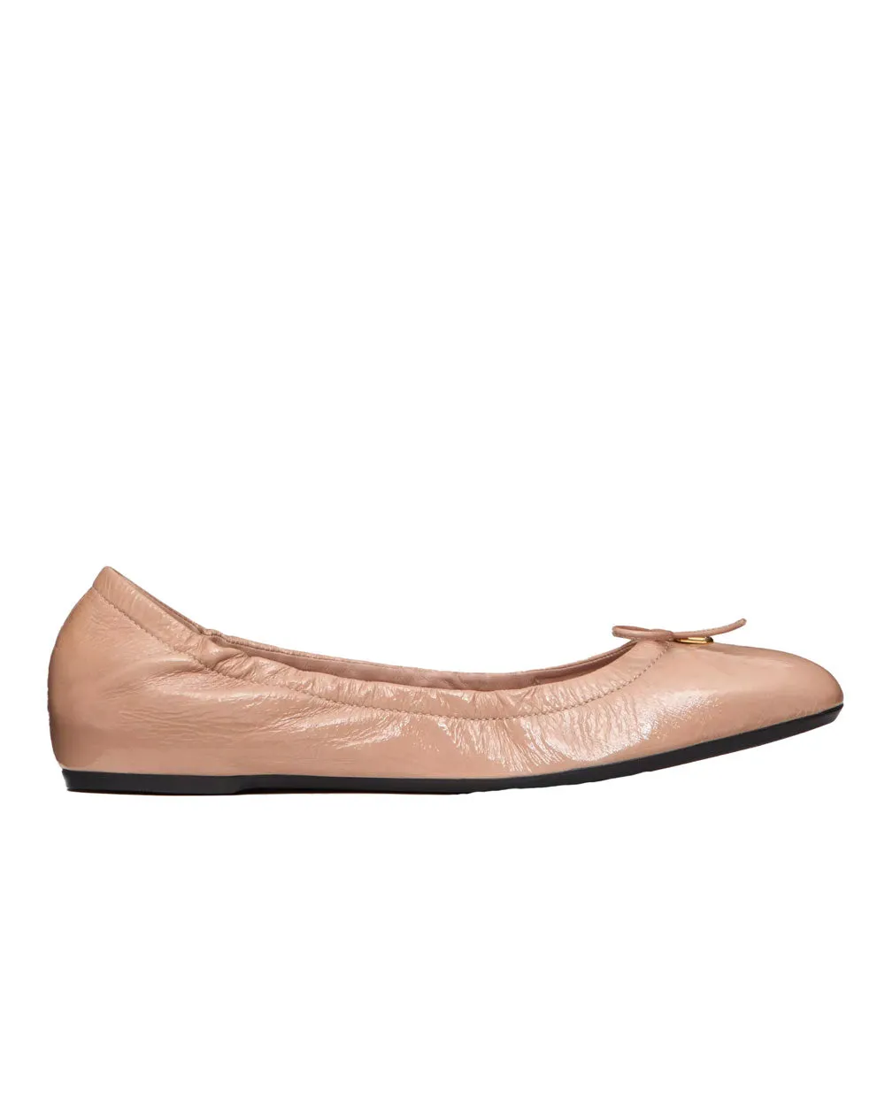 VLogo Signature Patent Leather Ballerina in Rose Cannelle