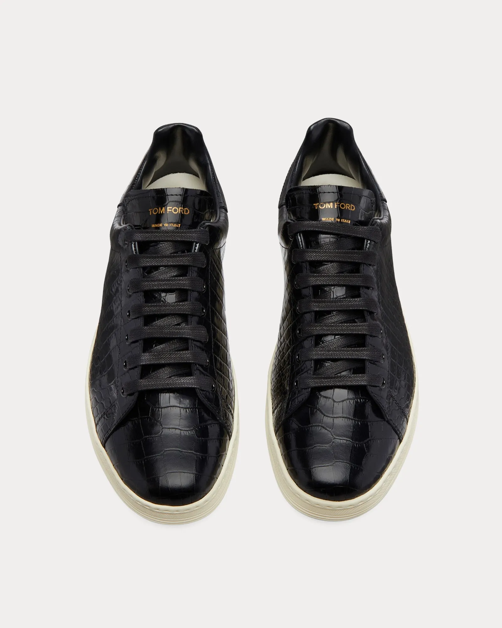Warwick Printed Croc Black / Cream Low Top Sneakers