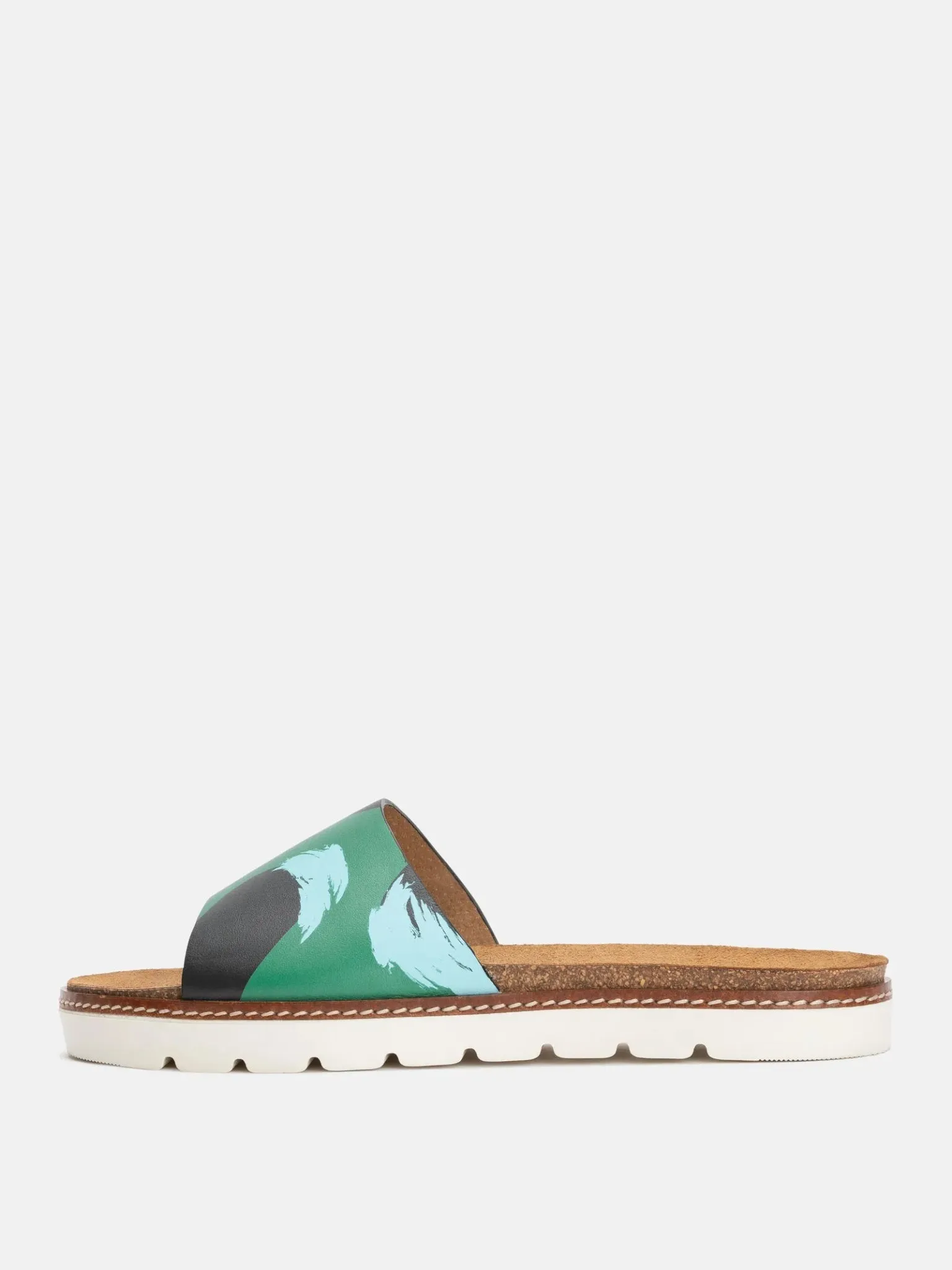 Women's Leather Sliders Zebra