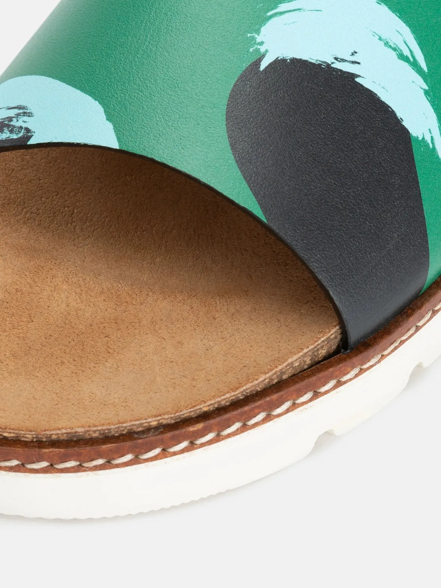 Women's Leather Sliders Zebra