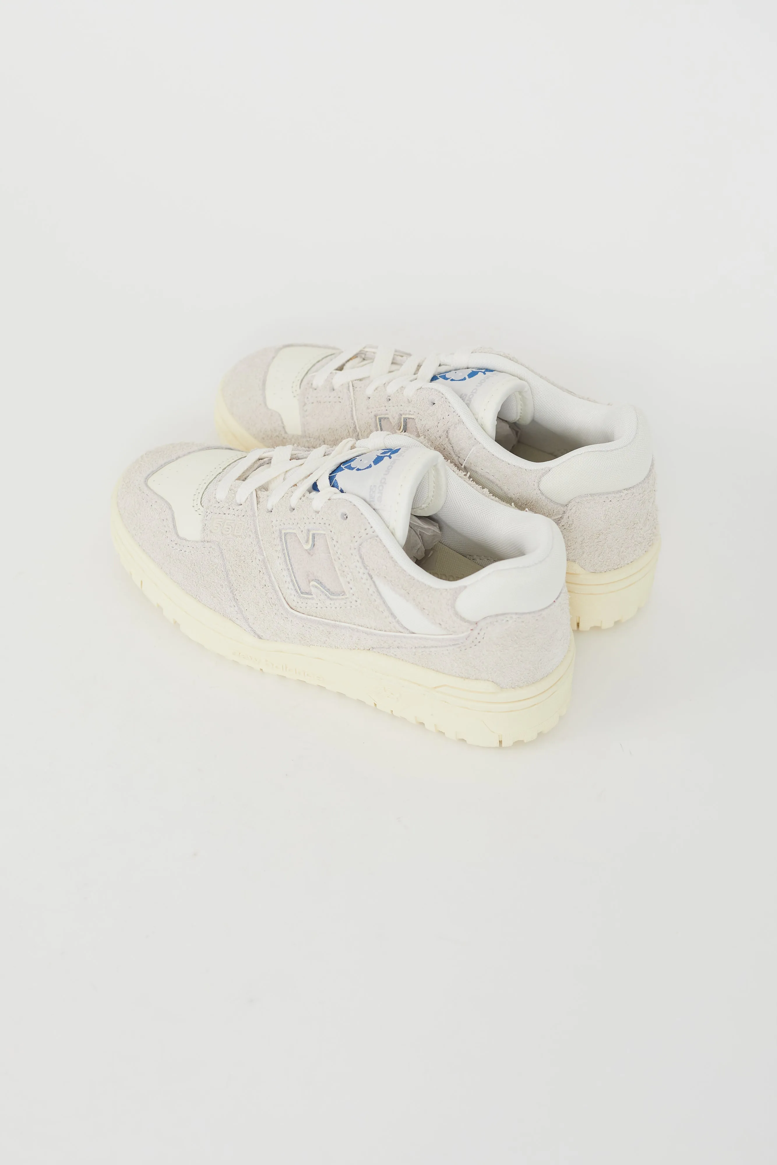 X New Balance Grey & Cream Textured 550 Sneaker
