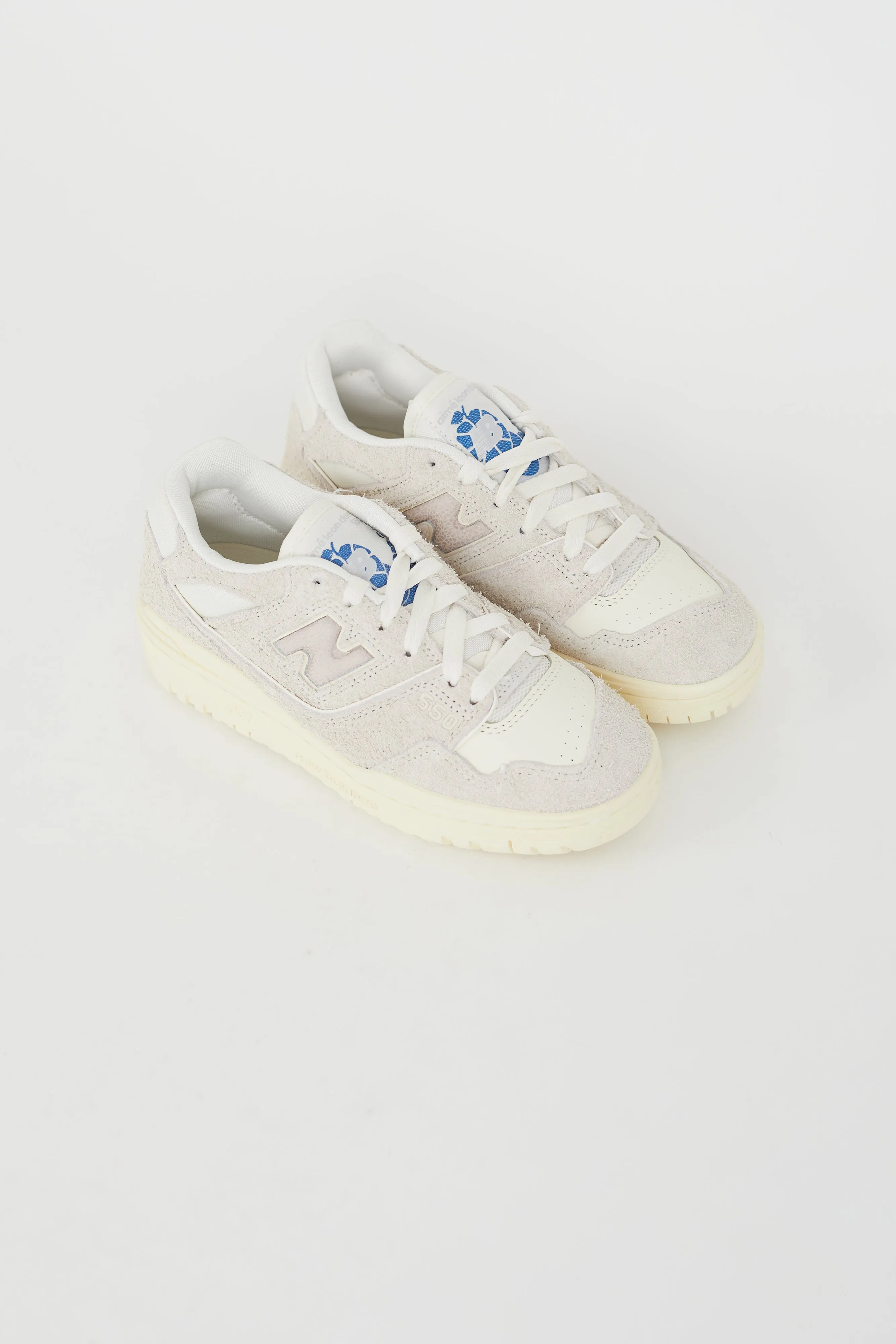X New Balance Grey & Cream Textured 550 Sneaker