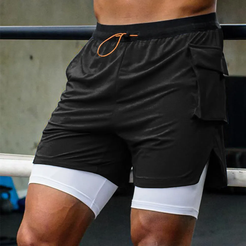 xiangtuibao - Men's Outdoor Sports Running Double Layer Shorts