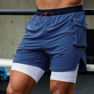 xiangtuibao - Men's Outdoor Sports Running Double Layer Shorts